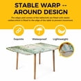 thumbnail image 4 of Spring Green Leaves Table Cloths for 3 Foot Rectangle Tables, Japanese Koi Fish Birds Vintage Patio Waterproof Elastic Fitted Tablecloths, Washable Rectangular Table Cover for Camping, 4 of 8