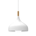 thumbnail image 1 of Lampara De Techo Colgante Macaron Retro Con Madera 30 Cm de Diámetro ilios innova  Blanco, 1 of 9