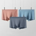 thumbnail image 2 of Mens Underwear Boxer Briefs 3Pcs Solid Color Quick Dry Boxers Shorts Ice Silk Underwear Blue XXXXL, 2 of 5
