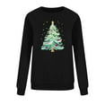 thumbnail image 6 of lulshou Women's Christmas Print Sweatshirt - Holiday Cozy Pullover, Cute Xmas Graphic Long Sleeve Crewneck Shirt, Black, M, 6 of 6