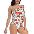thumbnail image 3 of Honeii Strawberries for women's one-piece swimsuit featuring a chic one-shoulder design experience elegance and style in the water-Medium, 3 of 6