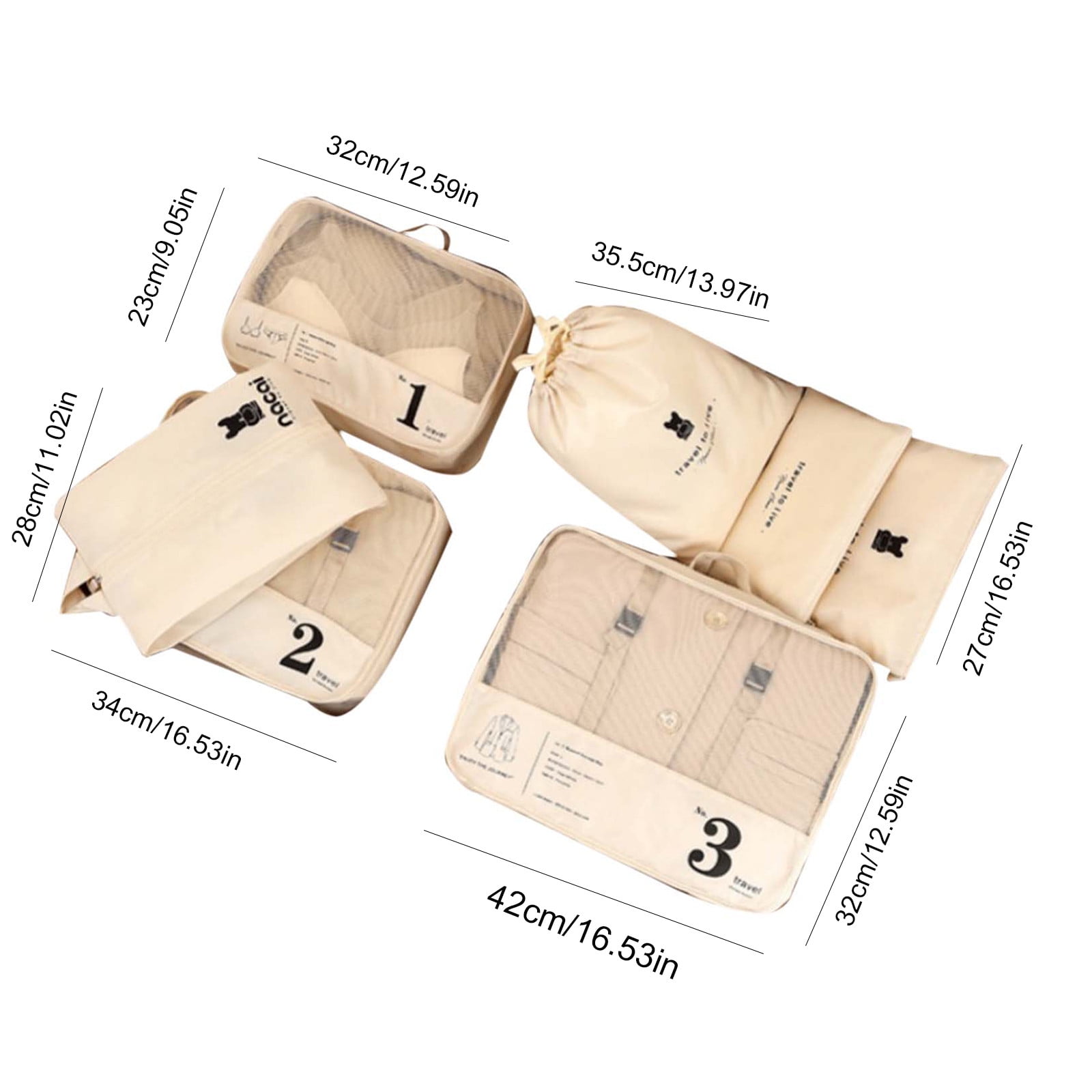 Asxite Home Storage Organization Boxs,7 Sets Of Packaging Travel Luggage Organizer With Laundry Bag And Shoe Bag Luggage Packing Travel Accessories Clothing Bag Shoe Bag Lingerie Bag
