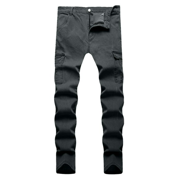 Bazeneo Jeans for Men Slim Fit Denim Trouser High Stretch Jean Pants with Pockets Vintage Washed Casual Trousers Skinny Work Jeans Fitted Full Length Bottoms Mens Lounge Wear S-4XL