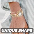 thumbnail image 4 of Bracelet Montre en Strass Doré pour Femmes Montre à Quartz Légère Mode Durable en Acier Inoxydable 2 Pcs, 4 of 9