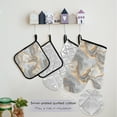 thumbnail image 5 of 5 Pcs Kitchen Set Heat Resistant Oven Mitts and Non-Slip Pot Holders with Adjustable Cooking Apron Marble Texture, 5 of 6