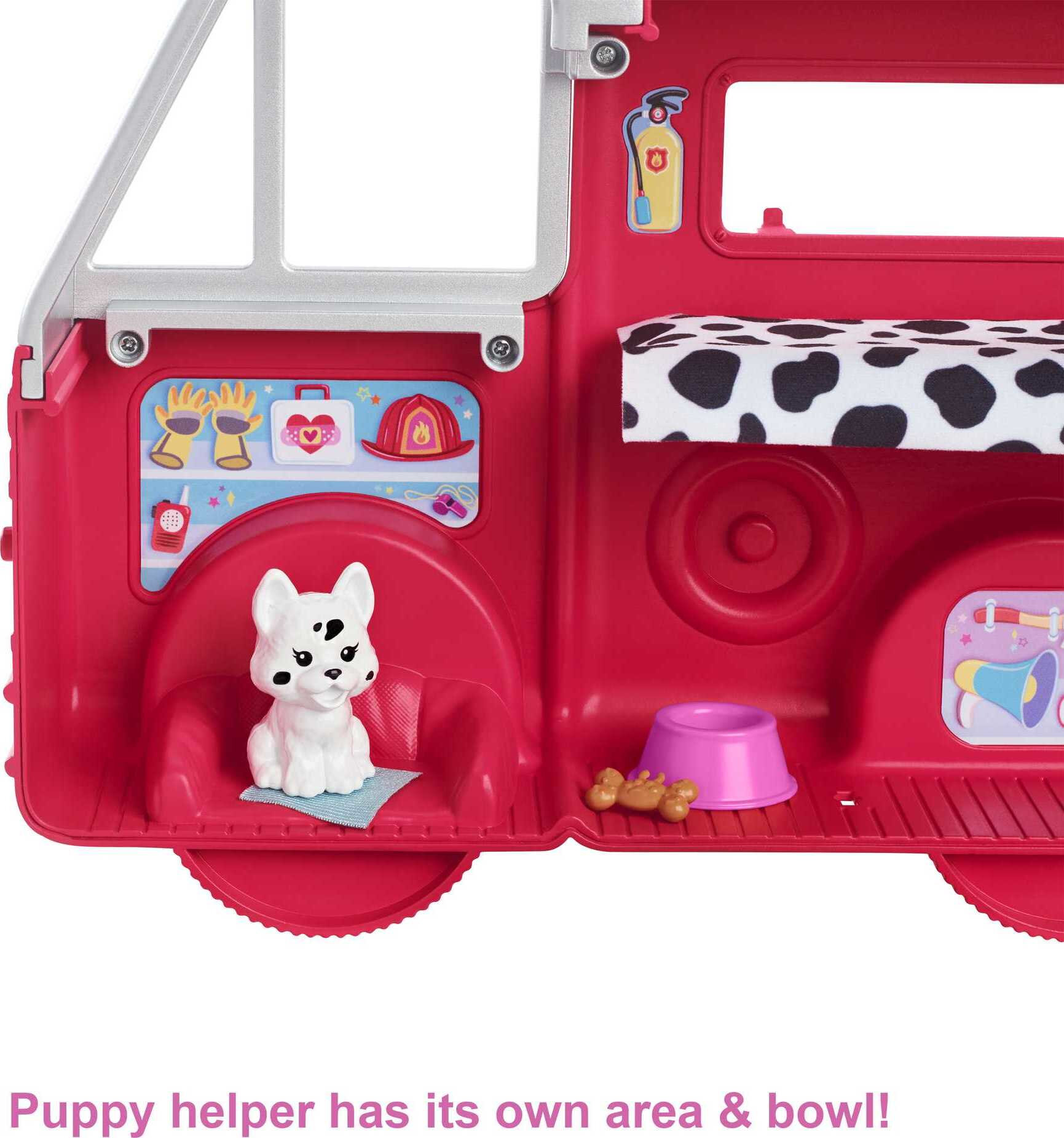 Barbie Chelsea Can Be Fire Truck Playset with Blonde Doll, 2 Pets & 15+ Accessories, Open for Station - image 5 of 7