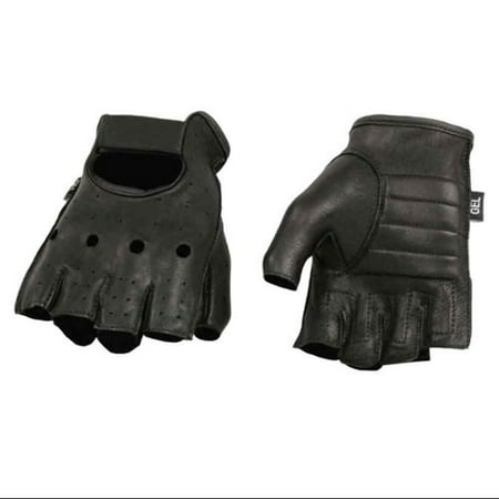 Milwaukee Leather Men's Deerskin Fingerless Motorcycle Gloves w/ Gel (Best Fingerless Motorcycle Gloves)