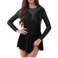 thumbnail image 6 of iiniim Women's Shiny Rhinestone Ballet Dance Leotard Gymnastics Long Sleeve Figure Ice Skating Dresses, 6 of 6