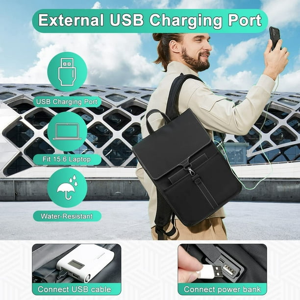 RV KNIGHT Mochila para ordenador Mochila elegante impermeable para hombre de 15 6 pulgadas con carga USB Mochila para ordenador portatil para mujer para ocio negocios trabajo universitario Sailing Ele...