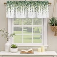 thumbnail image 2 of Botanical Vines Curtain Valances for Windows, Kitchen Valance Window Treatments Panel 2 Pack, Green Botanical Eucalyptus Leaves Rod Pocket Short Curtains for Bathroom Bedroom 60 x 18 Inch, 2 of 8