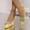 #0031-Yellow, variant on Womens Chunky Low Heels Closed Pointed Toe Ankle Strap Pumps Vintage Dress Wedding Party Shoes Women's Leather Block Heel Roman Sandals with Buckle Comfortable Retro Belt Shoes Gift