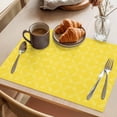 thumbnail image 3 of White Diamond Lattice Placemats Set of 4 Yellow Retro Plaid Texture Heat Insulation Washable Place Mats, Non-Slip Table Mats for Dining Table Party Kitchen Decor,13x19 Inch, 3 of 9