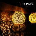 thumbnail image 3 of Solar Outdoor Lights, Hanging Garden Lantern for Patio, Yard. Metal Decorative Waterproof Table Lamp, Retro LED Light with Handle on Tree for Pathway and Lawn.White Warm Decor Lantern, 2 pack, 3 of 8