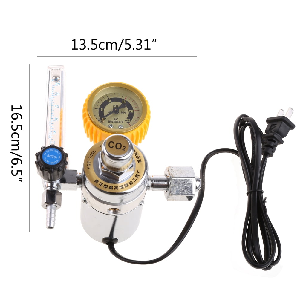 CO2- Mig- Tig Meter Regulator Pressure Gauge Welder- Parts Gas Reducer- Welding Accessory for MIG- & TIG Welding