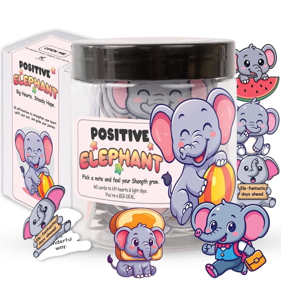 60 tarjetas de afirmación Positive Elephant de Jar KATINAT