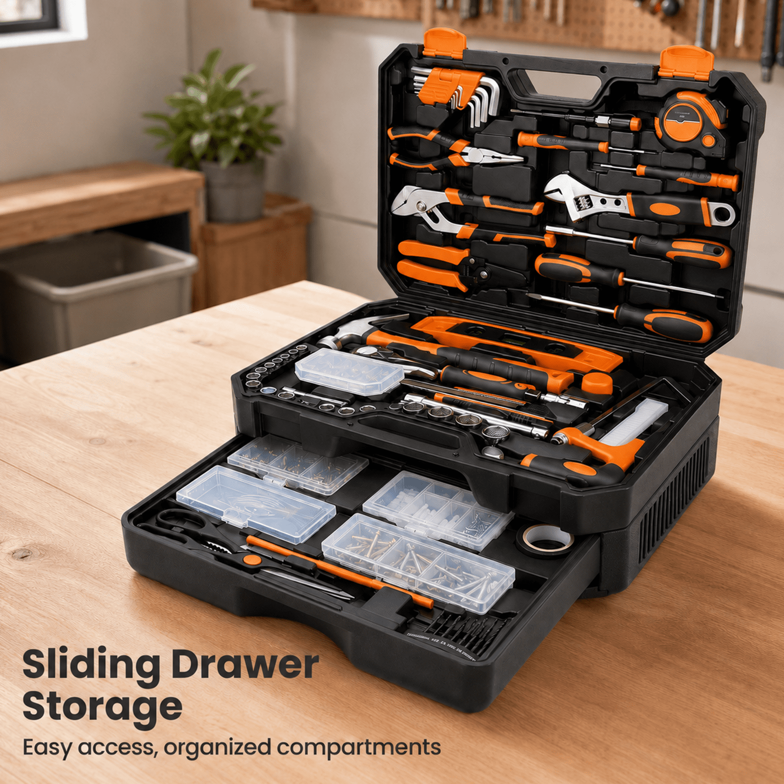 Alvantor 330-PC Home Auto Repair Tool Kit, Toolbox Storage Case with Drawer, General Household Tool Set, Perfect for Diyer, Handyman