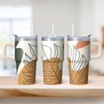 thumbnail image 2 of 20oz Coffee Mug with Lid and Straw, Bohemian Stainless Steel Insulated Tumbler, Double Wall Vacuum Travel Cup, Leakproof Thermal, 2 of 5