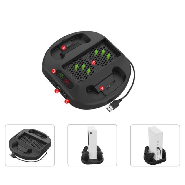 Soporte vertical perfke soporte vertical de la consola 3 HUB USB para S
