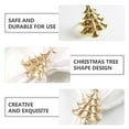 thumbnail image 2 of HOOWIFFY 6Pcs Festival Napkin Rings Alloy Golden Christmas Tree Shape for Banquet, 2 of 8