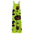 thumbnail image 5 of Evdexr Womens Halloween Jumpsuits 2026 Witch Hat Pumpkin Printed Rompers Wide Leg Sleeveless Square Neck Overalls Hippie Lightweight Costumes with Pockets S, 5 of 6