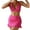 Hot Pink, variant on Plus Size Swimsuit,Bikini Set for Women Two Piece Swimsuits High Waisted Criss Cross Back Strappy Cut Out Pattern Texture V Front Bottom Hot Pink,M