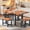 Brown: 47.2", variant on Extendable Dining Table Set for 4, Kitchen Table Chairs Set of 4, Wooden Dining Room Table with Metal Frame, Folding for Small Apartment Saving Space, Rustic Brown