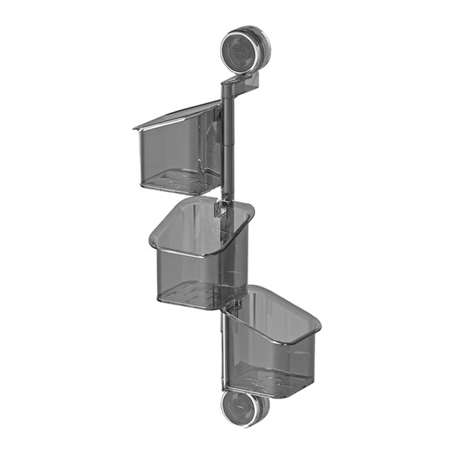 Organizador con ventosa para almacenamiento, para dormitorio, baño, despensa, estilo rústico, para sala de estar, elegante, para guardar ajos, estante Gris