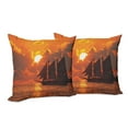 thumbnail image 6 of Ambesonne Tropical Throw Pillow Cover 2 Pack, Sunset in Key Florida, 20", Orange Dark Orange, 6 of 6