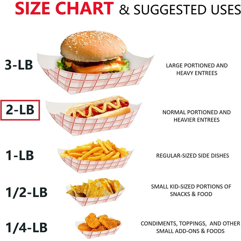 Stock Your Home Paper Food Boats, Red Checkered, 100 Pack photo 3