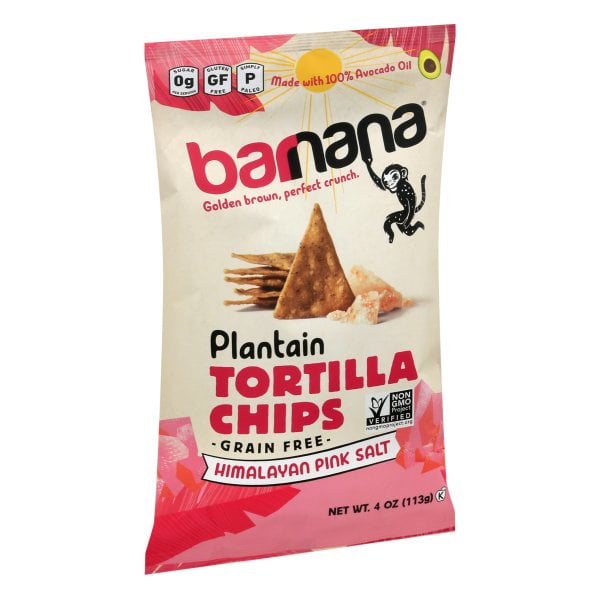 Barnana Plantain Grain Free Tortilla Chips Himalayan Pink Salt 4 oz