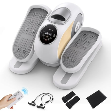 MERACH Under Desk Elliptical Machine for Seniors Home Office Leg Exerciser with 12 Adjustable Speed Quiet & Portable Seated Pedal Exerciser with Remote Control & Non-Slip Pad