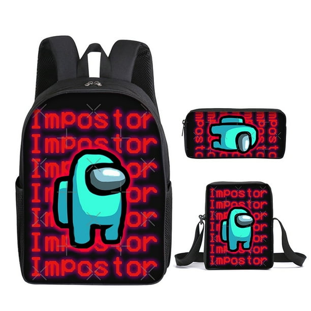 Mochila Among Us Mochilas Anime Among us Schoolbag Conjunto De Tres Piezas Juego De Mercancia De Escuela Primaria Estudiantes Mochila Bolso De Hombro