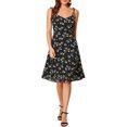 thumbnail image 3 of Allegra K Women's Spaghetti Strap Dress Sleeveless Floral Sundress, 3 of 7