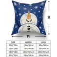 thumbnail image 6 of Blue Christmas Pillow Covers 16x16 Inch Set of 2, Xmas Snowman Snowflakes Snow Winter Themed Decorative Throw Pillow Cases Cushion Covers Holiday Decoration Gift Farmhouse Sofa Couch Bed Decor, 6 of 6