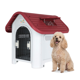 thumbnail image 1 of Casa para Perros Medianos, Chicos y Pequeños Plástico Resistente para Exterior e Interior, Diseño Térmico con Ventilación, Puerta Metálica Segura, Plegable y Compacta, 75x53x66 cm, Color Rojo, 1 of 8