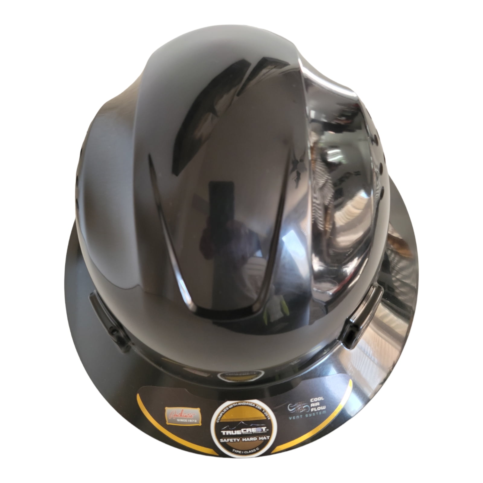 HDPE BLACK Full Brim Hard Hat with Fas-trac Suspension