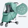 thumbnail image 3 of Sunveno Universal Baby Stroller Rain Cover, Breathable Waterproof Shield with Clear Window, Green, 3 of 5