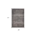 thumbnail image 6 of 5' x 8' Brown and Blue Oriental Printed Distressed Area Rug, 6 of 7