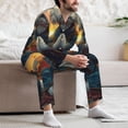 thumbnail image 7 of Naloa Sunset Meditating Bichon Frise Men’s Pajamas Set - Long Sleeve Button Down Sleep Shirt and Pajama Bottoms Sleepwear Set-Medium, 7 of 7