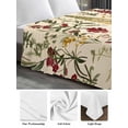 thumbnail image 6 of Vintage Plant Full Size Flat Sheet, Wrinkleproof & Fadeproof Cooling Flat Bed Sheet Only, Boho Botanical Flowers Green Leaf Ferns Breathable Soft Bedding Top Sheets 81 x 96 Inches, 6 of 8