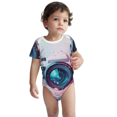 

Kdxio Vintage Camera Splash Art Pattern Unisex Baby Cotton Short Sleeve Bodysuits-12 Months