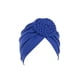 thumbnail image 2 of Minnieouse Turbante tejido nudo estilo étnico musulmán Hijab sombrero Donut cubierta diadema gorras Bonnet decoración del cabello para Sombreros azul real, 2 of 6