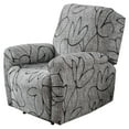 thumbnail image 1 of Dznils Funda para Sillón Reclinable Estampada Funda Elástica para Sofá Reclinable de Poliéster, Gris Negro, 1 of 10