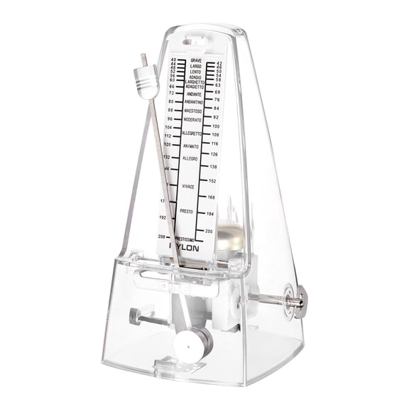 Uxcell Mechanical Metronome High Accuracy Musical Timer Universal Metronome for Piano Guitar Violin Ukulele Player Transparent