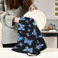 thumbnail image 6 of Coolnut Blue Butterfly Kitchen Dish Towel Set of 4, Soft Absorbent Drying Dishcloths Dish Towels with Hanging Loop for Kitchen Bathroom Bar Home Decor, 28 x 18 Inch Washcloth Gift, 6 of 7