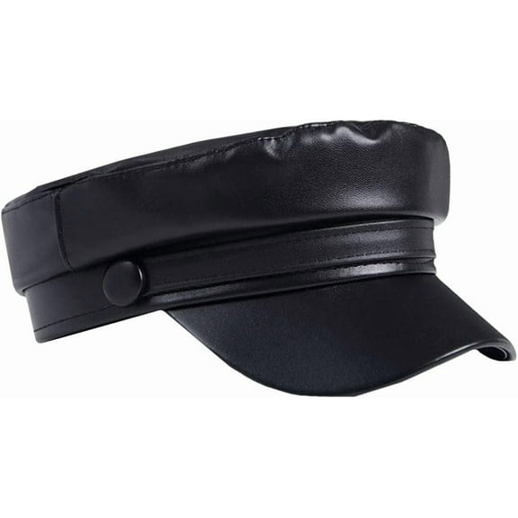 CoCoMangos PU Leather Newsboy Hats for Women Fiddler Hat Newsboy Cap Beret Hats