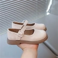 thumbnail image 4 of Girls' Basic Solid Color Flat Shoes, Soft Sole Casual Mary Janes, Great for Daily School Uniform Matching, Outdoor Walks and Everyday Casual Outings Beige 9-9.5 Years, 4 of 9
