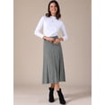 thumbnail image 2 of DARING DIVA Women's Sweater Pleated A Line Knit Midi Skirt Large Grey, 2 of 6