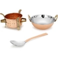 thumbnail image 4 of Zap Impex Serving Set Stainless Steel Copper Indian Karahi Angithi Serving Spoon, 3-Pieces Set Brown, 4 of 6