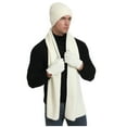 thumbnail image 3 of snilers Beanie for Men Women Thickened Warm Fleece Lined Winter Hats Scarf and Gloves 3 Piece Outfits Soft Cozy Beanies Hats Neck Warmer and Glove Matching Set, 3 of 7